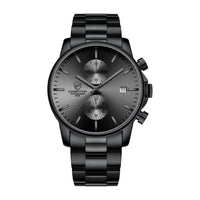 Reloj cronógrafo para hombre GOLDEN HOUR, acero inoxidable, resistente al agua, movimiento de cuarzo y fecha automática
