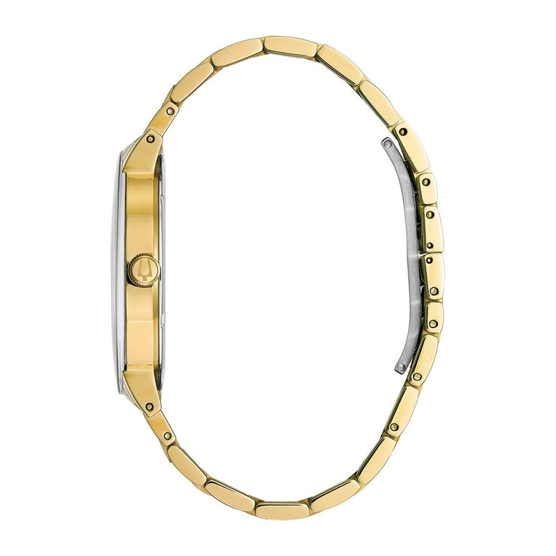 Reloj de cuarzo Bulova para hombre con esfera de diamantes y cristal extendido, diseño moderno resistente al agua