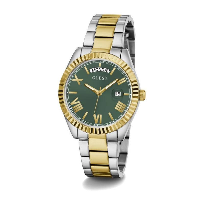 GUESS, reloj pulsera para mujer con borde de moneda, multicolor, resistente al agua y diseño elegante