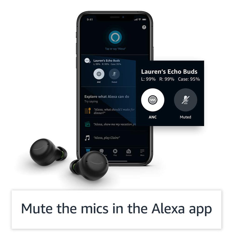 Amazon Echo Buds con cancelación activa de ruido (2da Gen) - Negro
