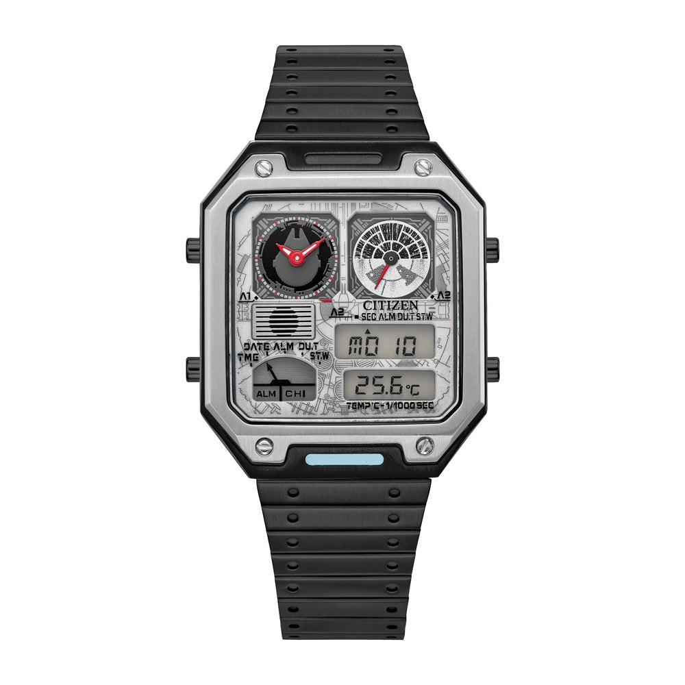 Reloj Citizen Star Wars Vintage Ana-Digi de acero inoxidable rectangular para hombre