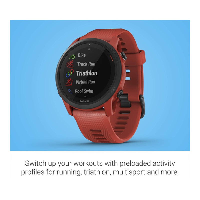 Garmin Forerunner 745, reloj GPS para entrenamiento, funciones inteligentes avanzadas, color rojo