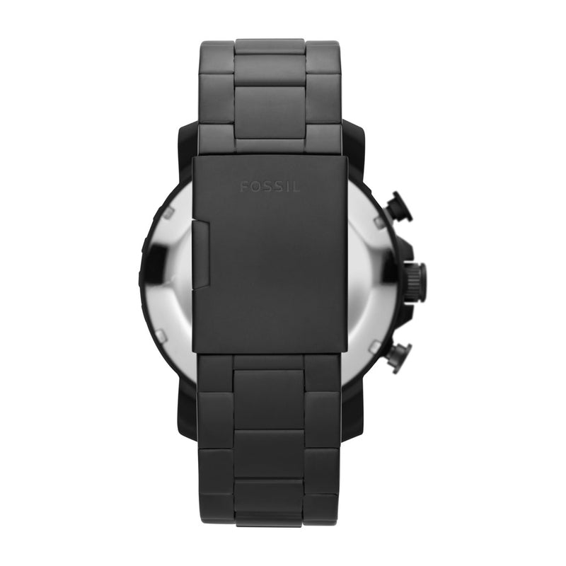 Fossil Nate - Reloj para hombre con esfera de cronógrafo y correa de acero inoxidable o cuero