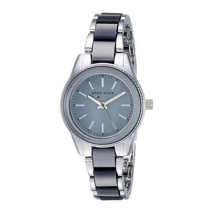 Reloj de pulsera para mujer con diseño de resina, marca Anne Klein, color gris, resistente al agua y cristal mineral