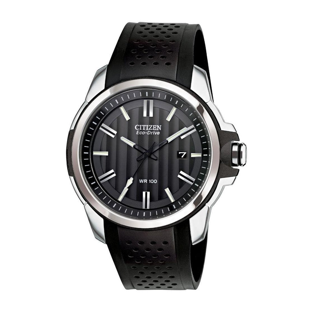 Citizen Eco-Drive Weekender reloj de pulsera para hombre con correa de poliuretano y caja de acero inoxidable