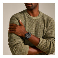 Fossil Nate - Reloj para hombre con esfera de cronógrafo y correa de acero inoxidable o cuero