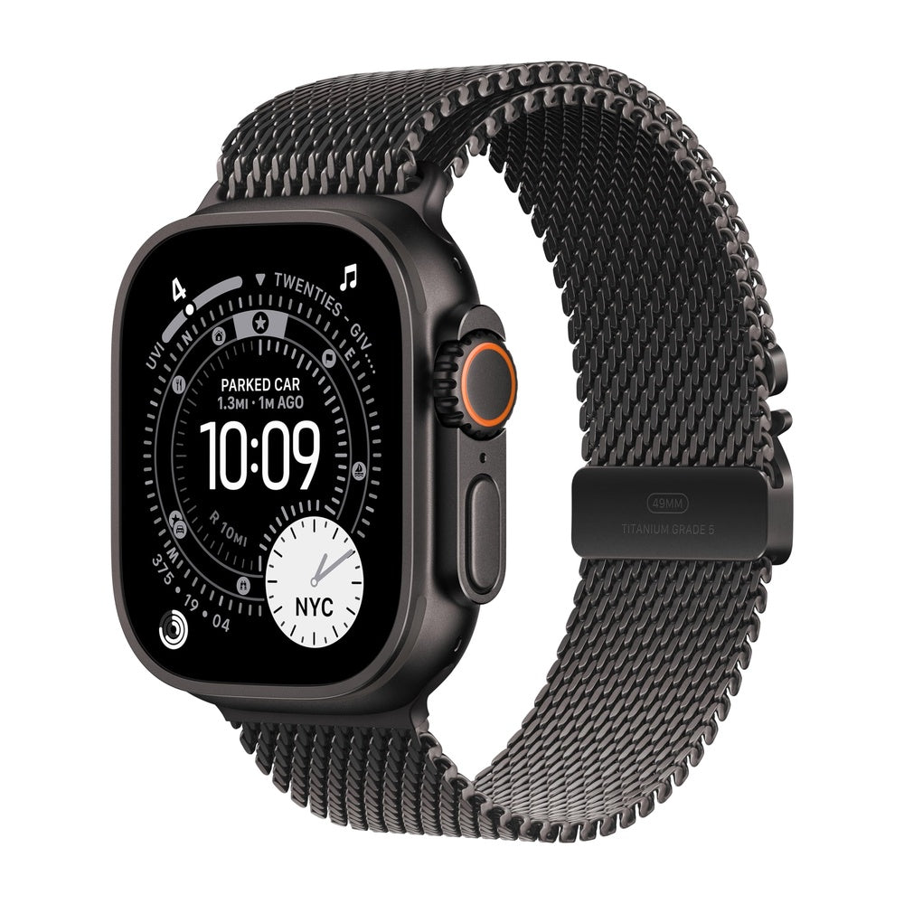Apple Watch Ultra 3 [GPS + Cellular 49mm] Running & Multisport Smartwatch w/Rugged Titanium Case w/Black Titanium Milanese Loop - L. Satellite Communications, Advanced Health & Fitness Tracking