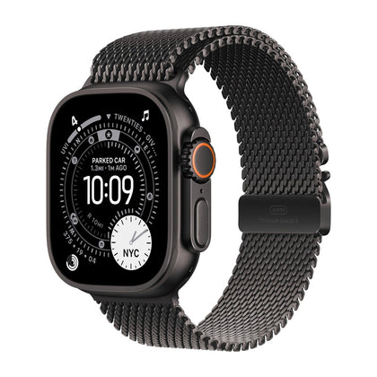 Apple Watch Ultra 3 [GPS + Cellular 49mm] Running & Multisport Smartwatch w/Rugged Titanium Case w/Black Titanium Milanese Loop - L. Satellite Communications, Advanced Health & Fitness Tracking