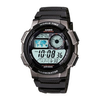 Reloj Digital Casio para Hombre con Alarmas Múltiples, Cronómetro, Temporizador y Mapa Mundial para Hora Mundial