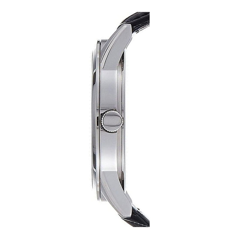 Citizen reloj de hombre, diseño casual, movimiento de cuarzo en acero inoxidable y cuero, color negro, modelo BI5000-01A
