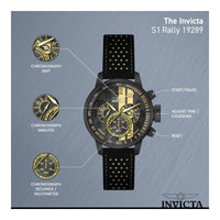 Invicta S1 Rally, reloj de cuarzo para hombre, diseño elegante deportivo en acero inoxidable y cuero