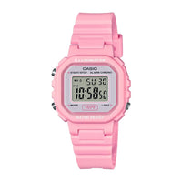 Reloj digital para mujer Casio Serie LA20WH resistente al agua, luz LED, cronómetro y calendario automático