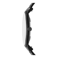 Reloj de pulsera minimalista Fossil de cuarzo para hombre, elegante diseño de acero inoxidable negro resistente a arañazos