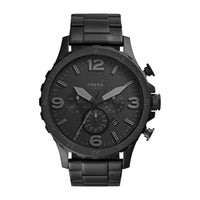 Fossil Nate - Reloj para hombre con esfera de cronógrafo y correa de acero inoxidable o cuero