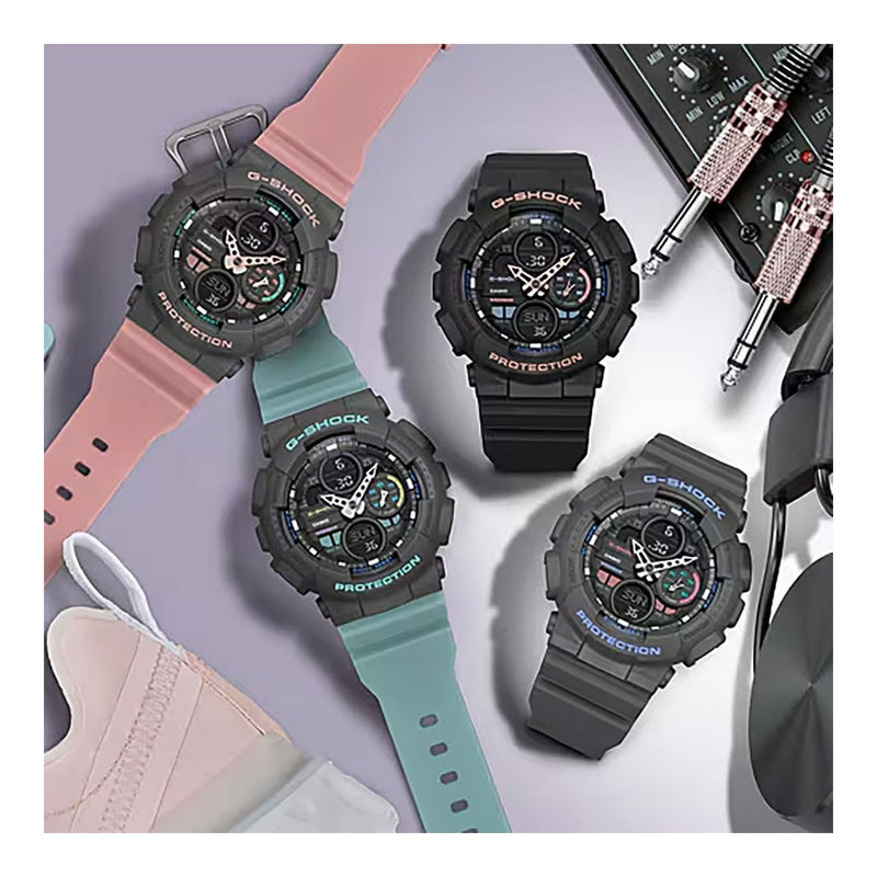 Reloj Casio Señoras G-Shock S-Series con Banda de Resina Rosa, Modelo GMAS140-4A, Analógico Digital