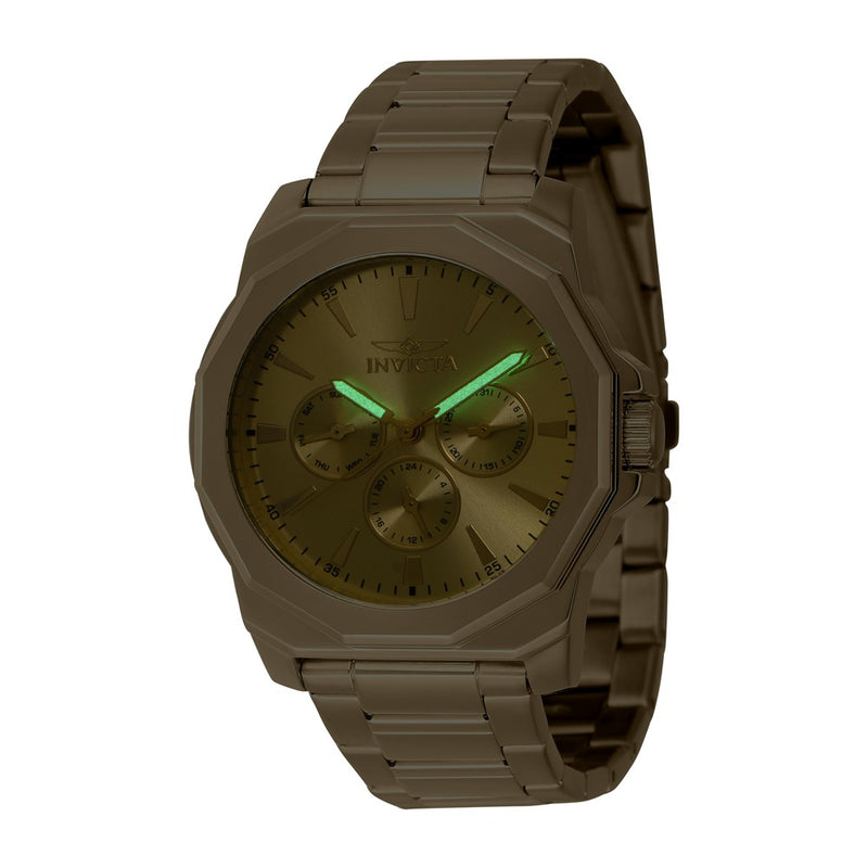 Invicta Speedway Reloj de cuarzo para hombre de acero inoxidable con cierre de botón plegable y esfera dorada