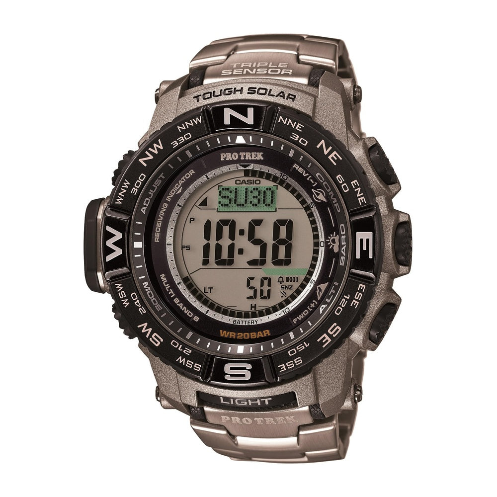 Casio Pro Trek: reloj digital con energía solar, brújula, altímetro, barómetro, termómetro y resistencia al agua