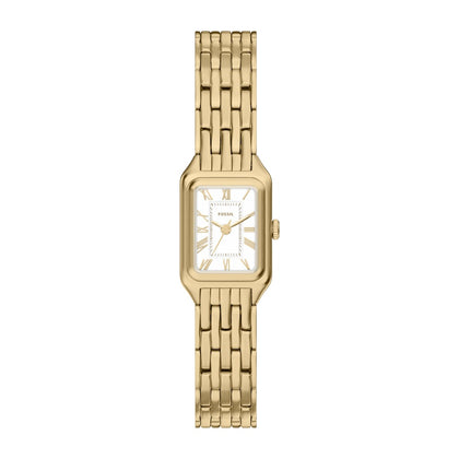 Fossil Raquel Reloj para mujer de cuarzo y acero inoxidable en color dorado con 3 manecillas y calendario