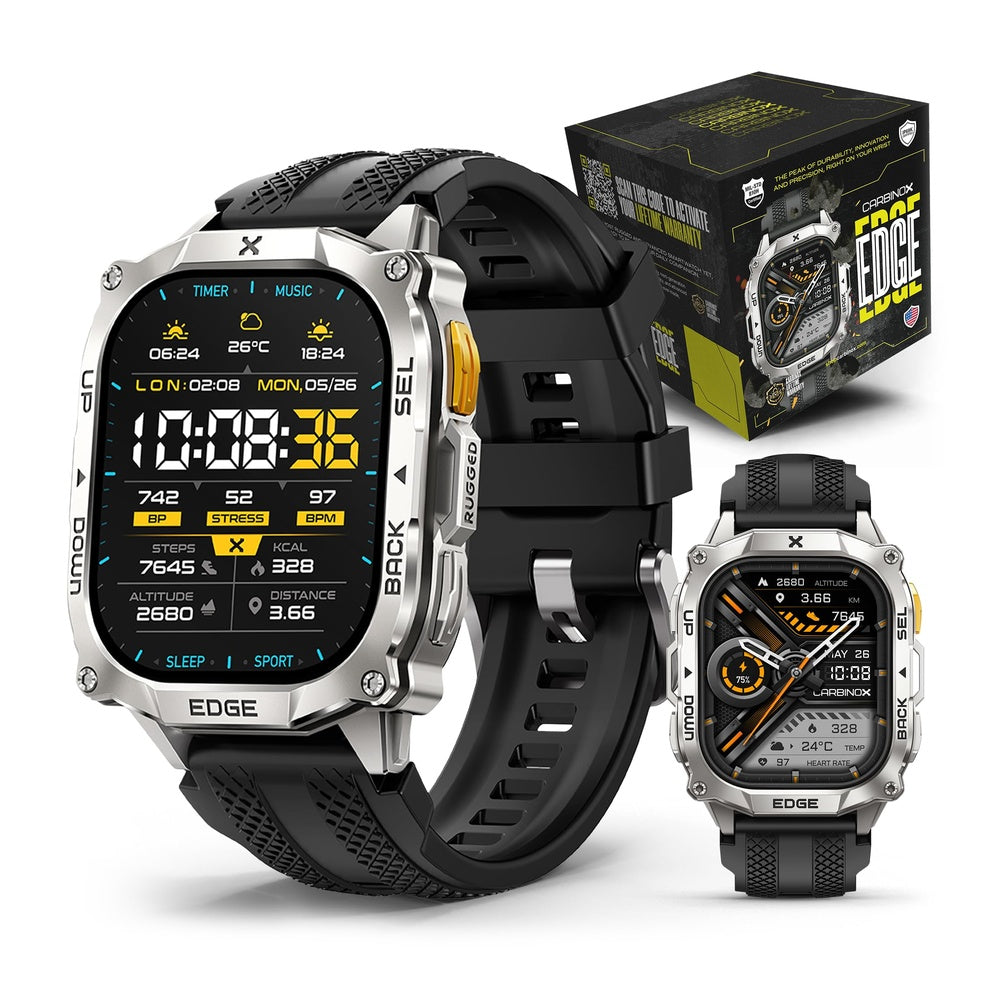 Smartwatch CARBINOX Edge con AMOLED, Bluetooth, resistente al agua, GPS y llamadas para Android e iOS