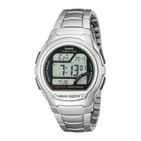 Casio WV58A-1AVCR Waveceptor, reloj digital de acero inoxidable con banda de resina negra para hombre, resistente al agua