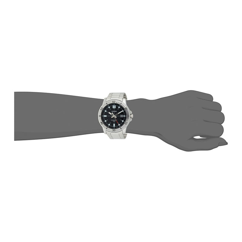Reloj Casio para hombre, diseño análogo con dial marrón y acero inoxidable, resistente al agua y manecillas luminosas