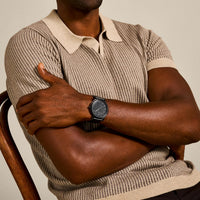 Fossil Minimalist Quartz Black Leather Watch