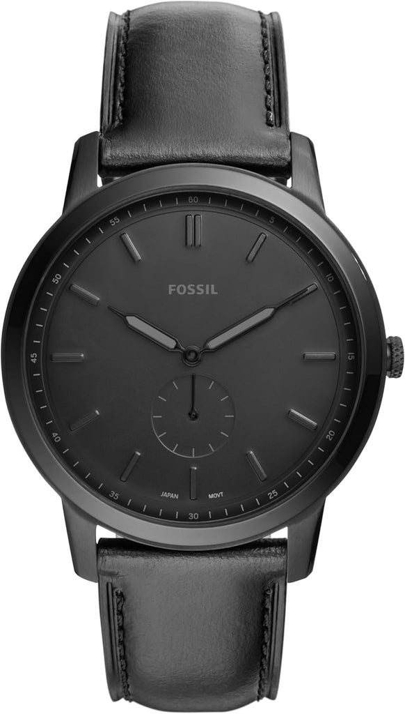 Fossil Minimalist Quartz Black Leather Watch