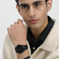 Fossil Minimalist Quartz Black Leather Watch