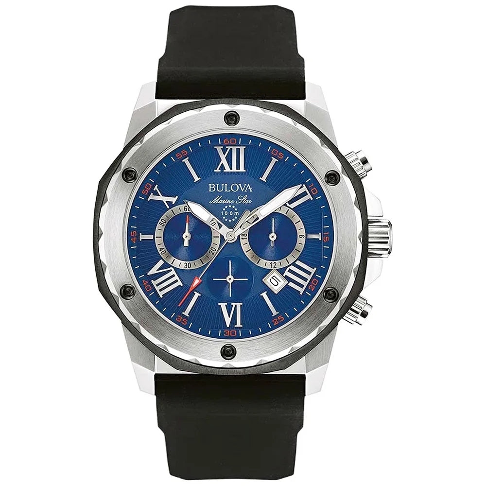 Bulova Marine Star 98B258 - Esfera Azul, Correa de Goma (44mm)