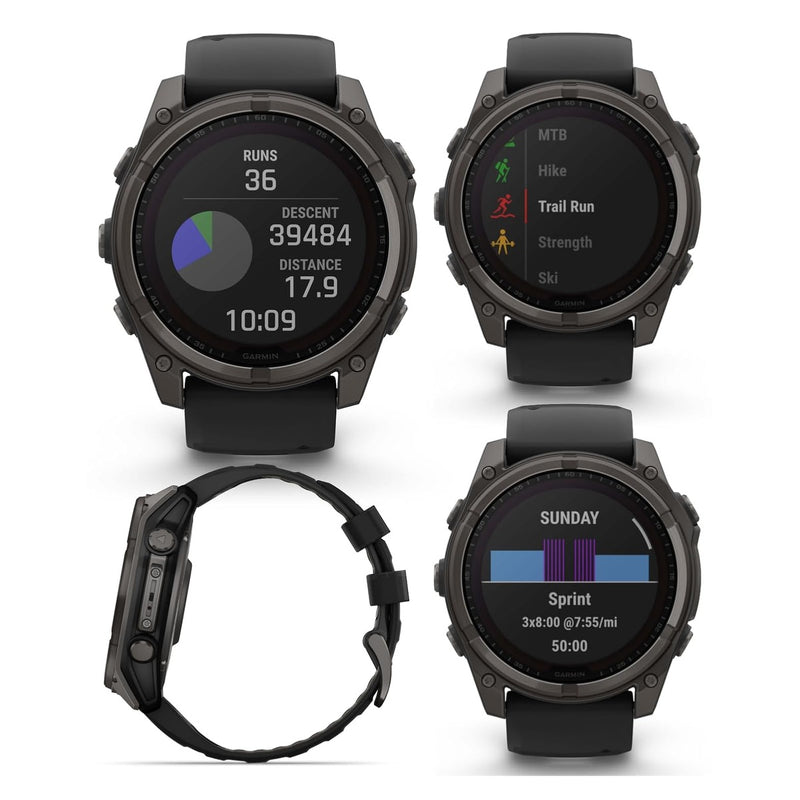 Garmin Fenix 8 - Sapphire Solar - Titanium Carbon Gray