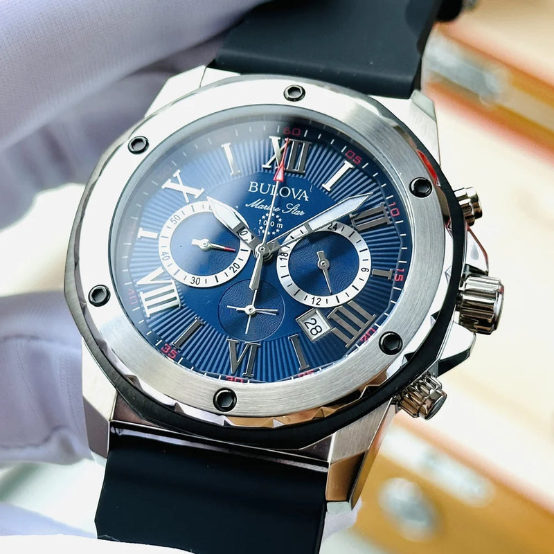 Bulova Marine Star 98B258 - Esfera Azul, Correa de Goma (44mm)