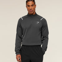 Gymshark Arrival Contrast 1/4 Zip - Grey/Black
