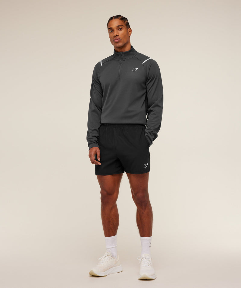 Gymshark Arrival Contrast 1/4 Zip Gris Negro - Vista completa
