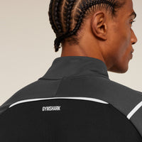 Gymshark Arrival Contrast 1/4 Zip Gris Negro - Detalle tela