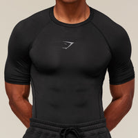 Gymshark Element Baselayer T-Shirt Negro - Vista completa