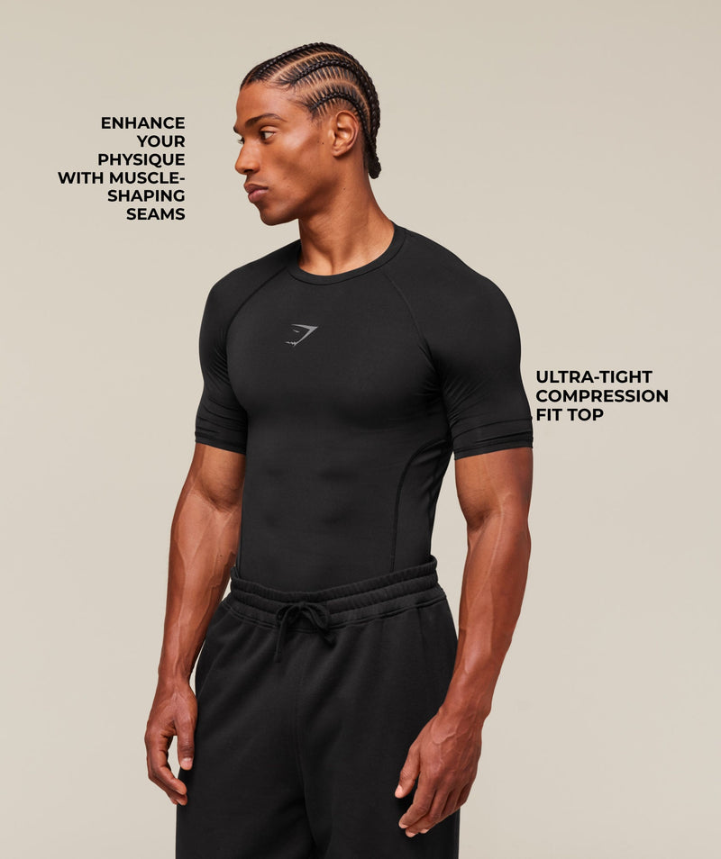 Gymshark Element Baselayer T-Shirt Negro - Vista trasera