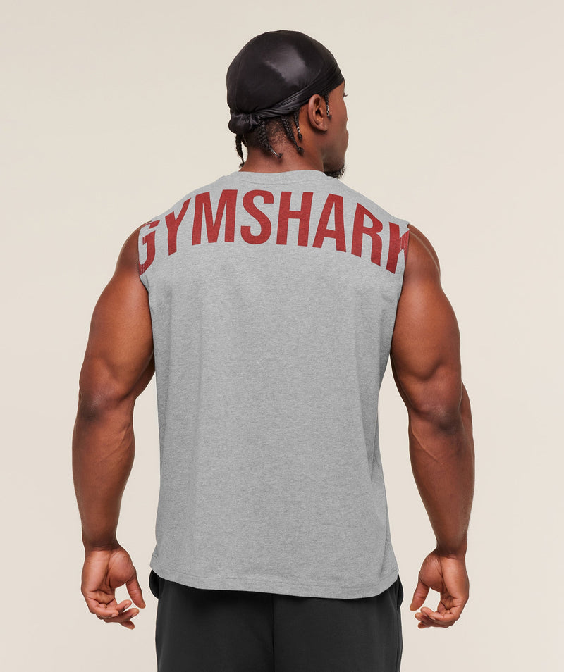 Gymshark Power Cut Off Tank - Charcoal Core Marl