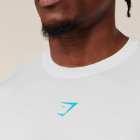 Gymshark Power T-Shirt - GS White/GS Brand Blue