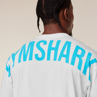 Gymshark Power T-Shirt - GS White/GS Brand Blue