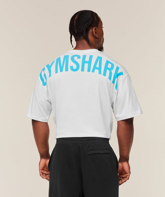 Gymshark Power T-Shirt - GS White/GS Brand Blue