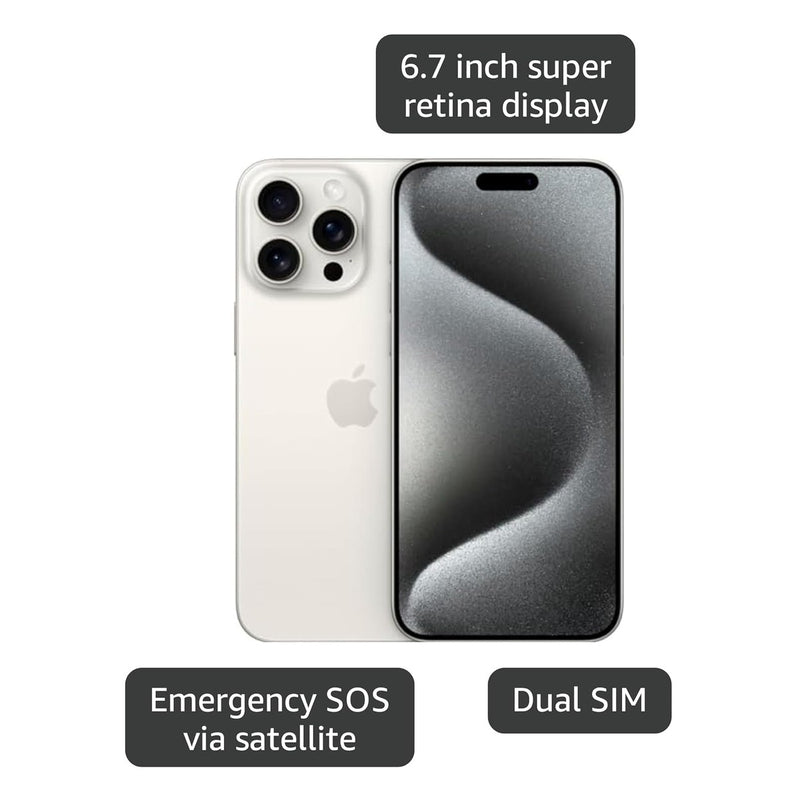 Apple iPhone 15 Pro Max 256GB (Renovado) - Titanio Blanco