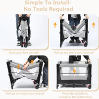 Kinder King 4 in 1 Playard Portatil Gris Oscuro