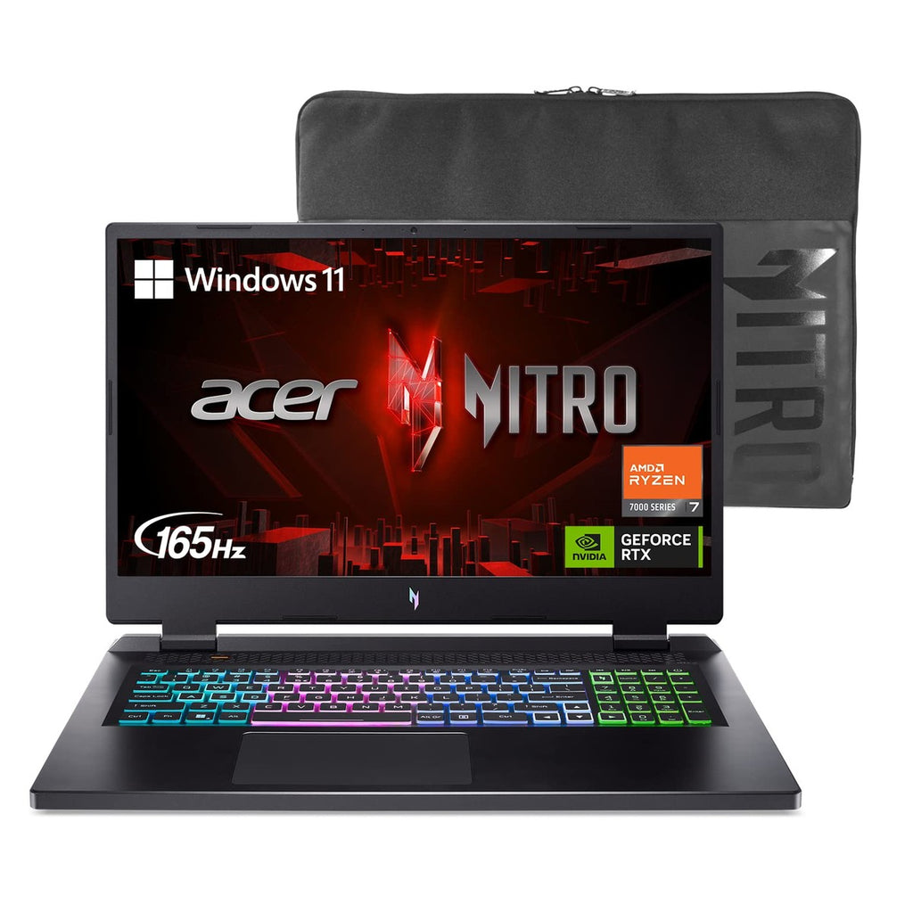 Acer Nitro 17 Laptop Gamer AN17-41-R8N5 17.3" 165Hz AMD Ryzen 7 7735HS 16GB RAM 1TB SSD RTX 4050 RGB Backlit KB Black (2023)