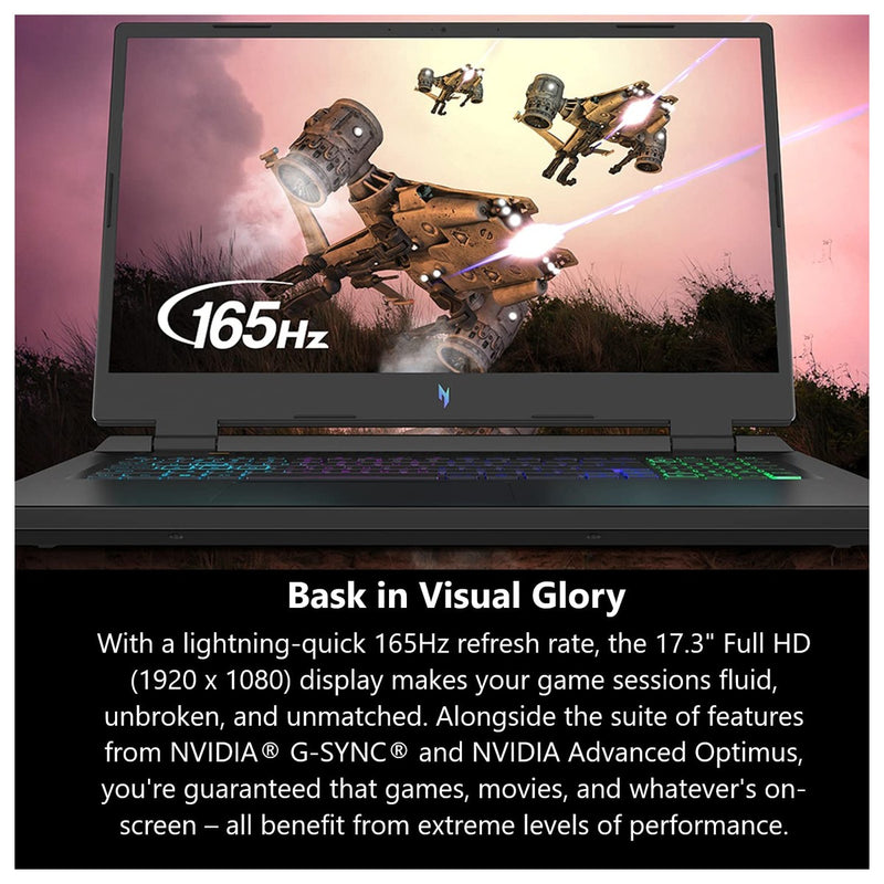 Acer Nitro 17 Laptop Gamer AN17-41-R8N5 17.3" 165Hz AMD Ryzen 7 7735HS 16GB RAM 1TB SSD RTX 4050 RGB Backlit KB Black (2023)