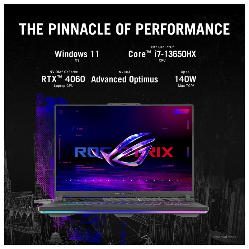 ASUS ROG Strix G16 (2024), 16" FHD, 165Hz, i7, RTX 4060, 16GB DDR5, 1TB SSD, Windows 11