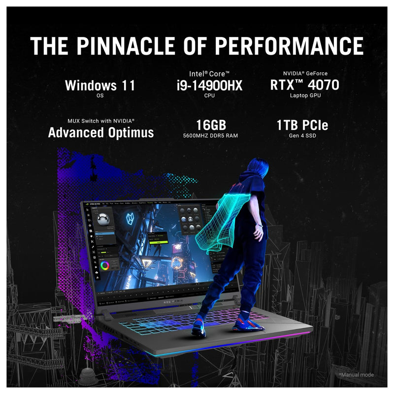ASUS ROG Strix G16 (2024) 16" 16:10 QHD 240Hz Intel Core i9 16GB DDR5 1TB SSD RTX 4070