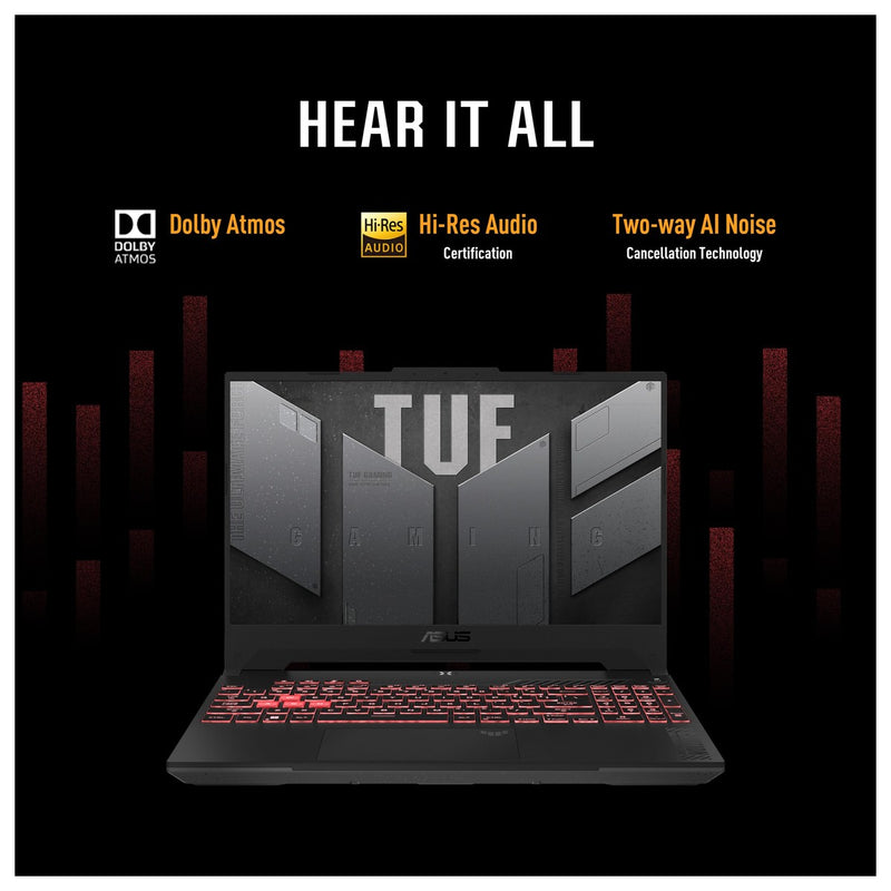 ASUS TUF Gaming A15 (2023), Laptop gaming, 15.6'' FHD 144Hz, 100% sRGB, GeForce RTX 4060, Ryzen 7 7735HS, 16GB DDR5, 1TB PCIe SSD, Win 11