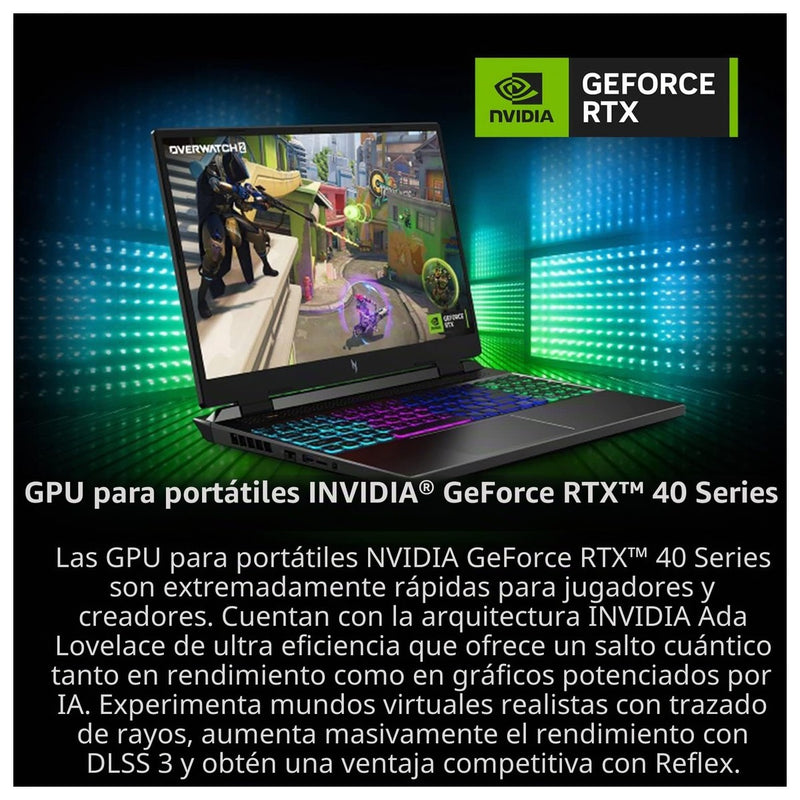 Acer Nitro 16 Laptop Gamer Ryzen 7 7840HS RTX 4060 Pantalla IPS WUXGA 165Hz 16" 16GB DDR5 1TB SSD WiFi 6E