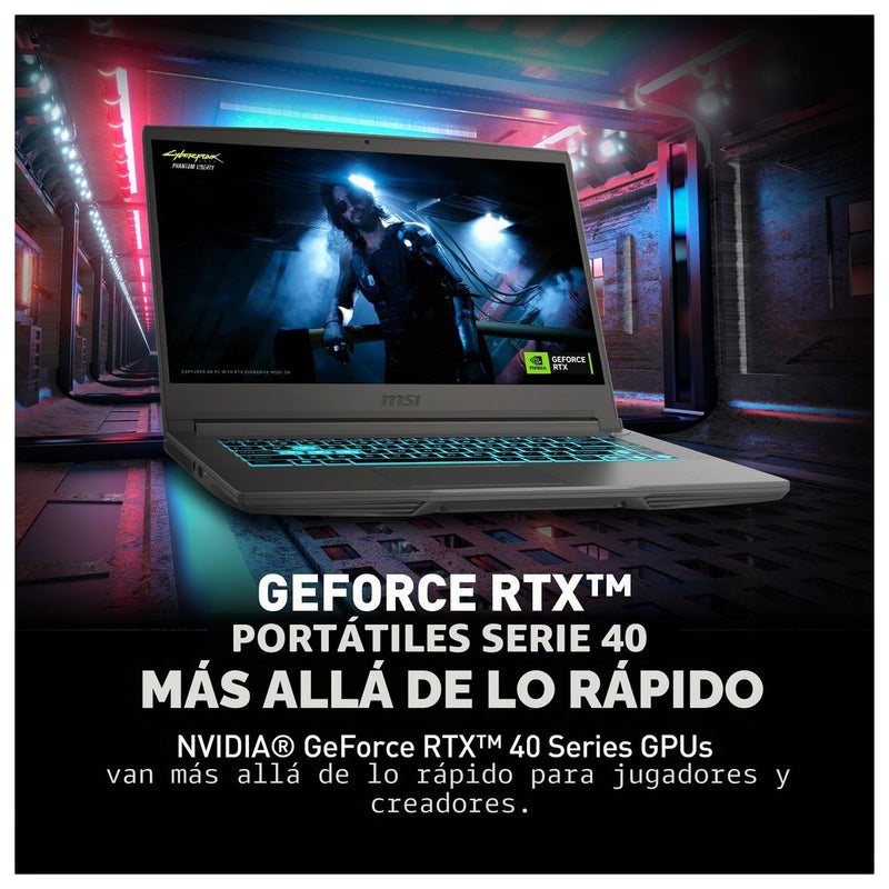 MSI Portátil Para Juegos Thin 15 15.6" 144Hz FHD: Intel Core i7-12650H, NVIDIA RTX 4050, 16GB RAM, 512GB SSD, Win 11: Negro B12VE-2023US