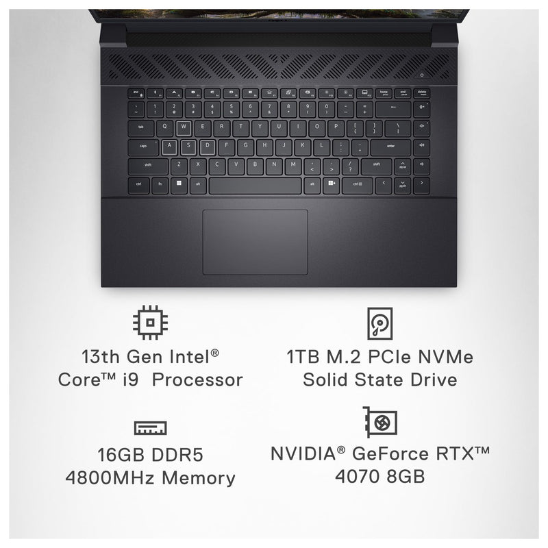 Dell Laptop para Juegos G16 7630 Pantalla QHD+ 240Hz 3ms 16 Pulgadas Intel Core i9-13900HX 16GB DDR5 RAM 1TB SSD NVIDIA RTX 4070 Windows 11